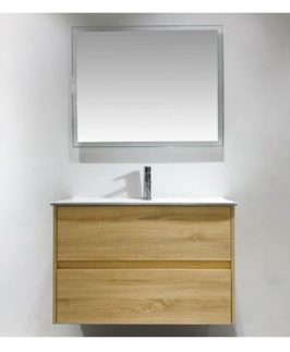 750 Light Oak Two Drawers Wall Hung Vanity Unit - Nutro