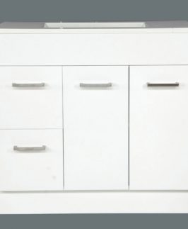 1000 Gloss White Two Doors Two Drawers with Handle Floor Mounted Vanity Unit - Euro