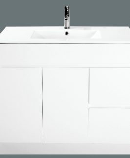 1200 Gloss White Two Doors Two Drawers Floor Mounted Vanity Unit - Lucas