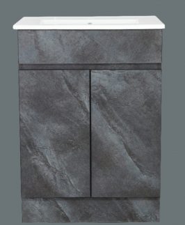 600 Matte Charcoal Two Doors Floor Mounted Vanity Unit- Carbon