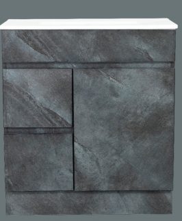 750 Matte Charcoal One Door Two Drawers Floor Mounted Vanity Unit- Carbon