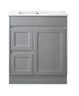 750 Shaker Matte Grey One Door Two Drawers Floor Mounted Vanity Unit - Quinn