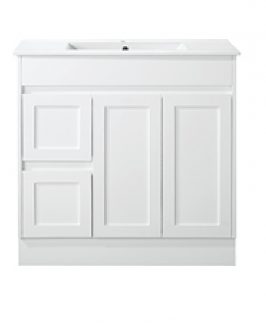 900 Shaker Gloss White Two Doors Two Drawers Floor Mounted Vanity Unit - Quinn