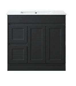 900 Shaker Matte Black Two Doors Two Drawers Floor Mounted Vanity Unit - Quinn