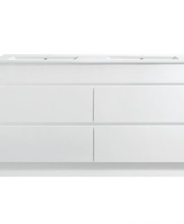 1500 Matte White Four Drawers Floor Mounted Vanity Unit - Core