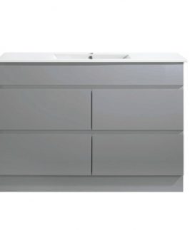 1200 Matte Grey Four Drawers Floor Mounted Vanity Unit - Core