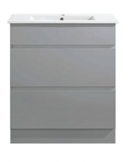 750 Matte Grey Two Drawers Floor Mounted Vanity Unit - Core