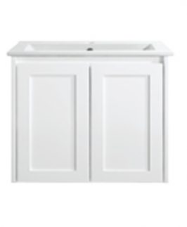 600 Shaker Gloss White Two Doors Wall Hung Vanity - Luna