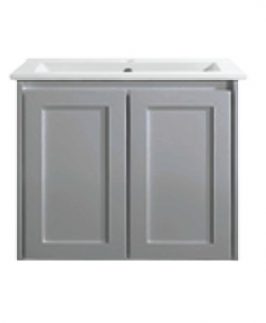 600 Shaker Matte Grey Two Doors Wall Hung Vanity Unit - Luna