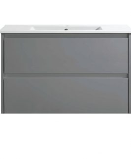 900 Matte Grey Two Drawers Wall Hung Vanity Unit - Yoko