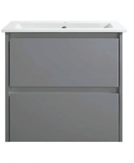 600 Matte Grey Two Drawers Wall Hung Vanity Unit - Yoko