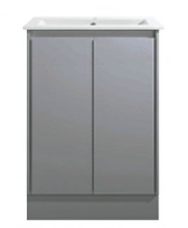 600 Matte Grey Two Doors Floor Mounted Vanity Unit - Sammy