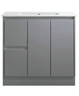 900 Matte Grey Two Doors Two Drawers Floor Mounted Vanity Unit - Sammy