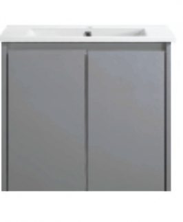 600 Matte Grey Two Doors Wall Hung Vanity Unit - Willow