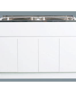 45L+45L Double Bowls Laundry Trough and Gloss White Cabinet 1200*600*870mm - Lucas