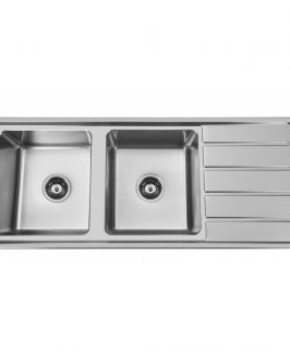 Stainless Steel Double Bowls Drop In Kitchen Sink with Drainer 1200*500*200mm