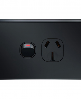 Matte Black Single Power Outlet 250V 15A