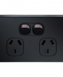 Matte Black Double Power Outlet 250V 10A