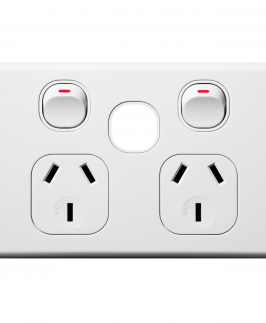 Double Power Outlet 250V 10A with Extra Switch Provision