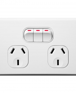 Double Power Outlet with Extra Switch 250V 10A