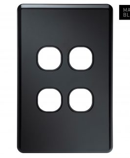 Matte Black 4 Gang Switch Plate