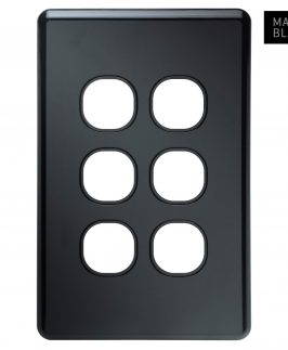 Matte Black 6 Gang Switch Plate