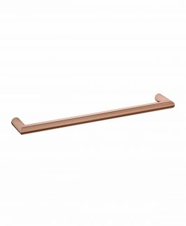 632mm Single Round Bar Rose Gold Plated 18 Watt Heated Towel Rail