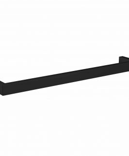 832mm Single Square Bar Matte Black Powder Coated 30 Watt Heated Towel Rail