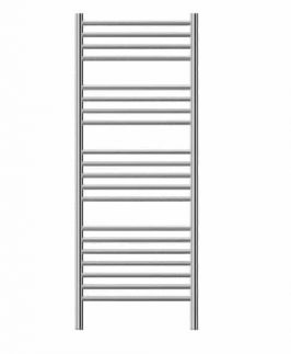 620*1340mm Jeeves Classic D Straight Round 21 Bars Brushed Stainless Steel 250 Watt Heated Towel Rail