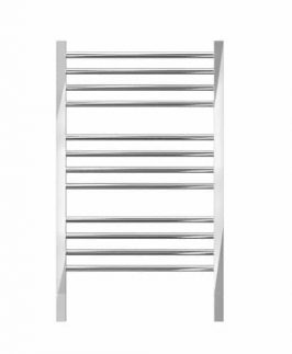 620*870mm Jeeves Quadro P Straight Round 12 Bars Polished Stainless Steel 150 Watt Heated Towel Rail