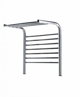 620*555mm Jeeves Tangent M Straight Round 7 Bars Polished Stainless Steel 120 Watt Heated Towel Rail