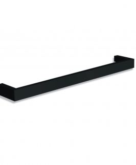 632mm Single Square Bar Matte Black Powder Coated 23 Watt Heated Towel Rail