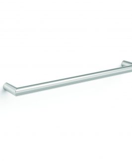 632mm Single Round Bar Polished Stainless Steel 18 Watt Heated Towel Rail