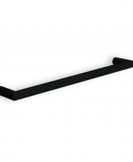 632mm Single Round Bar Matte Black Powder Coated 18 Watt Heated Towel Rail