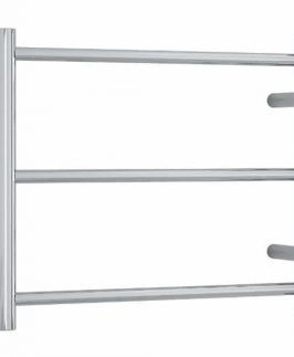 550*450mm Straight Round 3 Bars Polished Stainless Steel 33 Watt Heated Towel Rail