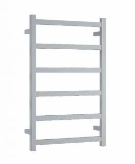 500*800mm Straight Square 6 Bars Polished Stainless Steel 81 Watt Heated Towel Rail