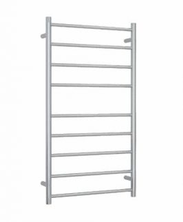 600*1080mm Straight Round 9 Bars Polished Stainless Steel 103 Watt Heated Towel Rail