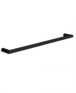 832mm Single Round Bar Matte Black Powder Coated 23 Watt Heated Towel Rail