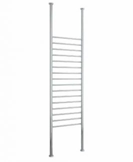 700*2400-3000mm Straight Round 16 Bars Polished Stainless Steel 280 Watt Floor to Ceiling Heated Towel Rail