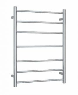 600*800mm Straight Round 7 Bars Polished Stainless Steel 80 Watt Heated Towel Rail