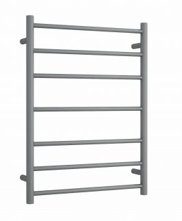 600*800mm Straight Round 7 Bars Gun Metal Grey Plated 80 Watt Heated Towel Rail