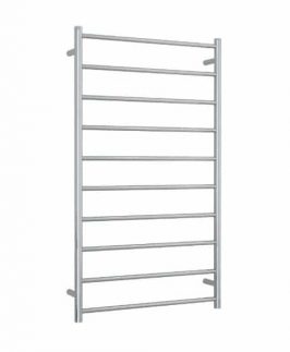 700*1200mm Straight Round 10 Bars Polished Stainless Steel 128 Watt Heated Towel Rail