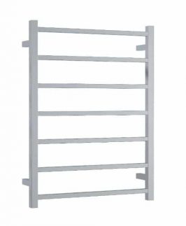 600*800mm Straight Square 7 Bars Polished Stainless Steel 83 Watt Heated Towel Rail