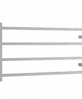 800*440mm Straight Square 4 Bars Polished Stainless Steel 61 Watt Heated Towel Rail