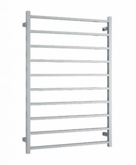 800*1160mm Straight Square 10 Bars Polished Stainless Steel 153 Watt Heated Towel Rail