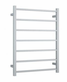 600*800mm Straight Square 7 Bars Brushed Stainless Steel 83 Watt Heated Towel Rail