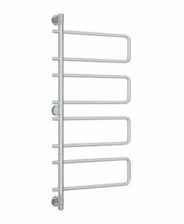 570*1260mm Straight Round 8 Bars Polished Stainless Steel 88 Watt Swivel Heated Towel Rail